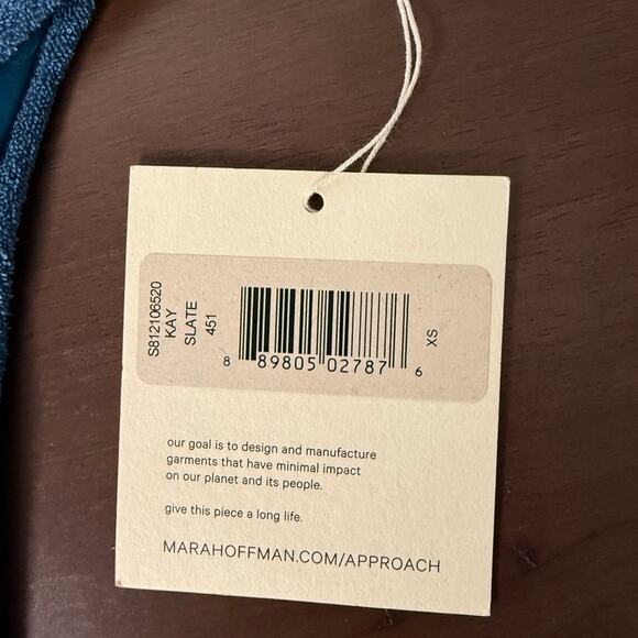 Anthropologie Mara Hoffman Kay Terry Fabric Bikini Bottom in Slate Blue XS NWT - Picture 9 of 9